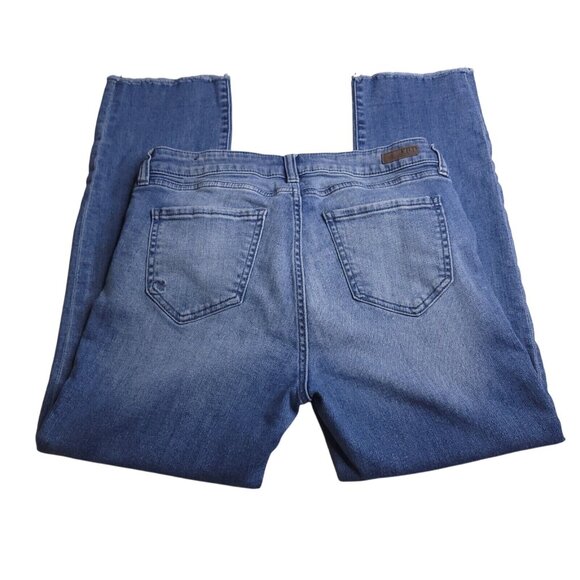 Kut From The Kloth Womens Straight Leg Crop Jeans 10 Mid-Rise Frayed Hem Stretch - Picture 2 of 9